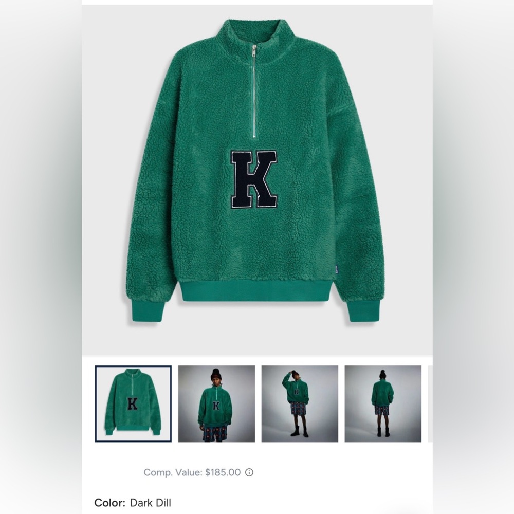 Krost X Nautica Limited Edition Quarter Zip Fleece Sweatshirt Size M